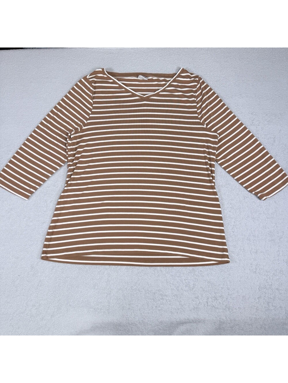 Chicos Blouse Size 2 US L Shoulder Stretch 3/4 Sleeves